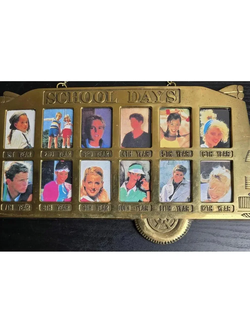 Vintage School Bus Photo Frame for 12 School Years